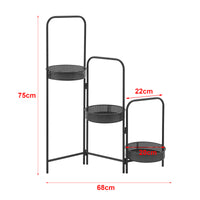 Portapiante 'Vrasene' con 3 Sottovasi - Costruzione Pieghevole [en.casa]
