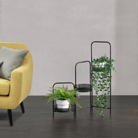 Portapiante 'Vrasene' con 3 Sottovasi - Costruzione Pieghevole [en.casa]