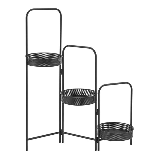 Supporto per piante (con 3 vasi) Vrasene metallo nero 03_0007687
