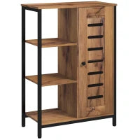 kleankin Mobile da Bagno su Piede Design Industriale Struttura in Acciaio 3 Ripiani Aperti, 60 x 30 x 85 cm, Marrone Rustico