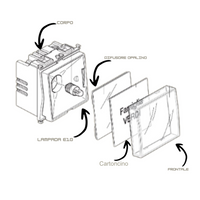 Bticino j4040 serie matixgo pulsante portanome illuminato 2 moduli 1p no 3a 250v