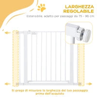 Cancelletto di Sicurezza per Cani, Fissaggio a Pressione Larghezza Regolabile 75-96cm