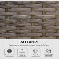 Set Mobili da Giardino in Rattan Marrone, Set Tavolino, Sedie e Divano da Esterno 4Pz con Cuscini Imbottiti Cachi