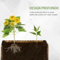 Fioriera da Giardino Rettangolare per Interni ed Esterni, in Legno di Abete, 80x33x30 cm, color Legno