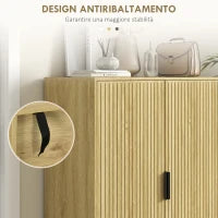 Scarpiera Salvaspazio per 15 Paia di Scarpe con 4 Ripiani Regolabili, 80x38x110cm, Rovere