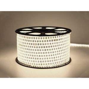 Bobina Striscia 100M Striscia Led 220V Bianco Freddo 6500K IP65 Passo 12mm 12W/M 1300LM/W Tagliabile 20cm Doppia Fila 120 smd 2835/m