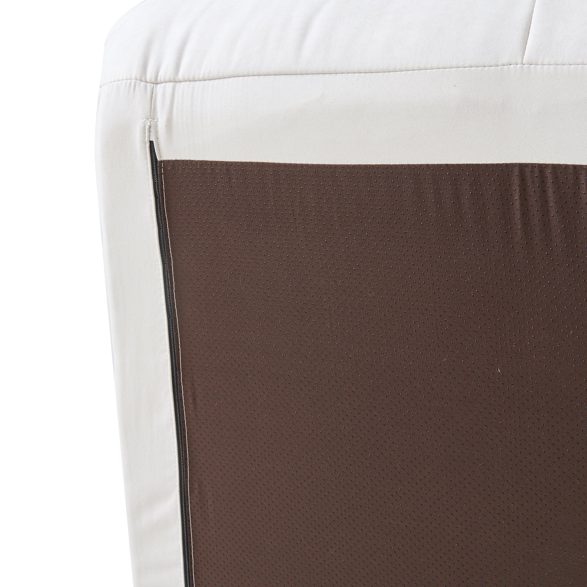 Pouf Poggiapiedi Kodsø Imbottito in Microfibra 35x80x65 cm - Beige [en.casa]