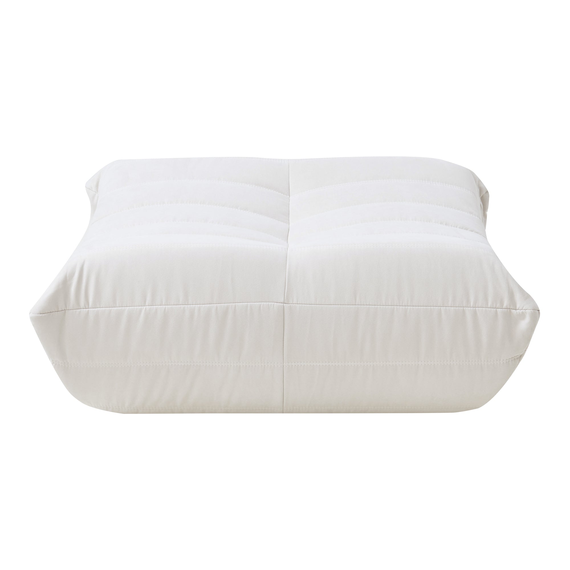 Pouf Poggiapiedi Kodsø Imbottito in Microfibra 35x80x65 cm - Beige [en.casa]