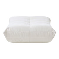 Pouf Poggiapiedi Kodsø Imbottito in Microfibra 35x80x65 cm - Beige [en.casa]