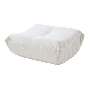 Pouf Poggiapiedi Kodsø Imbottito in Microfibra 35x80x65 cm - Beige [en.casa]
