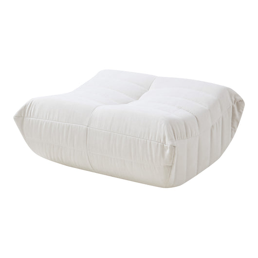 Pouf Poggiapiedi Kodsø Imbottito in Microfibra 35x80x65 cm - Beige [en.casa]