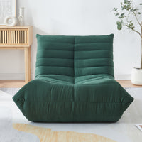 Poltrona Bassa Imbottita Kodsø con Rivestimento in Microfibra 75x90x100 cm - Verde [en.casa]