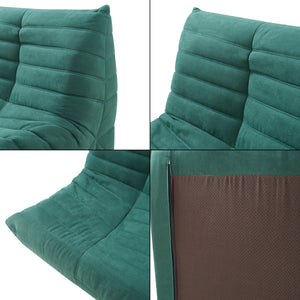 Poltrona Bassa Imbottita Kodsø con Rivestimento in Microfibra 75x90x100 cm - Verde [en.casa]