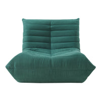 Poltrona Bassa Imbottita Kodsø con Rivestimento in Microfibra 75x90x100 cm - Verde [en.casa]