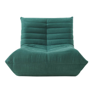 Poltrona Bassa Imbottita Kodsø con Rivestimento in Microfibra 75x90x100 cm - Verde [en.casa]