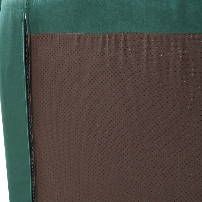 Pouf Poggiapiedi Kodsø Imbottito in Microfibra 35x80x65 cm - Verde [en.casa]