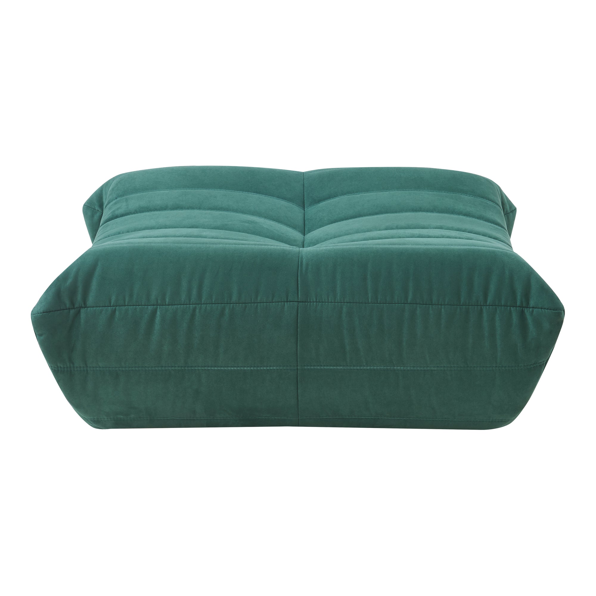 Pouf Poggiapiedi Kodsø Imbottito in Microfibra 35x80x65 cm - Verde [en.casa]
