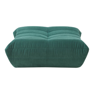 Pouf Poggiapiedi Kodsø Imbottito in Microfibra 35x80x65 cm - Verde [en.casa]