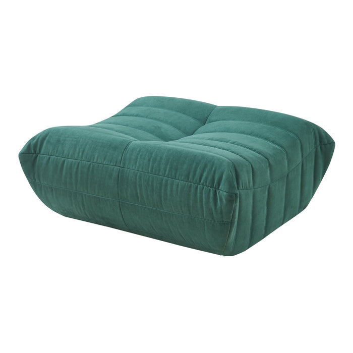 Pouf Poggiapiedi Kodsø Imbottito in Microfibra 35x80x65 cm - Verde [en.casa]