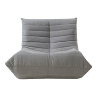 Poltrona Bassa Imbottita Kodsø con Rivestimento in Microfibra 75x90x100 cm - Grigio [en.casa]