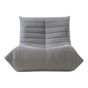 Poltrona Bassa Imbottita Kodsø con Rivestimento in Microfibra 75x90x100 cm - Grigio [en.casa]