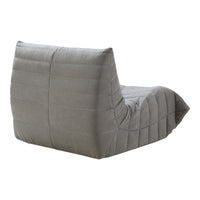 Poltrona Bassa Imbottita Kodsø con Rivestimento in Microfibra 75x90x100 cm - Grigio [en.casa]