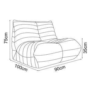 Poltrona Bassa Imbottita Kodsø con Rivestimento in Microfibra 75x90x100 cm - Nero [en.casa]