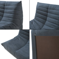 Poltrona Bassa Imbottita Kodsø con Rivestimento in Microfibra 75x90x100 cm - Nero [en.casa]