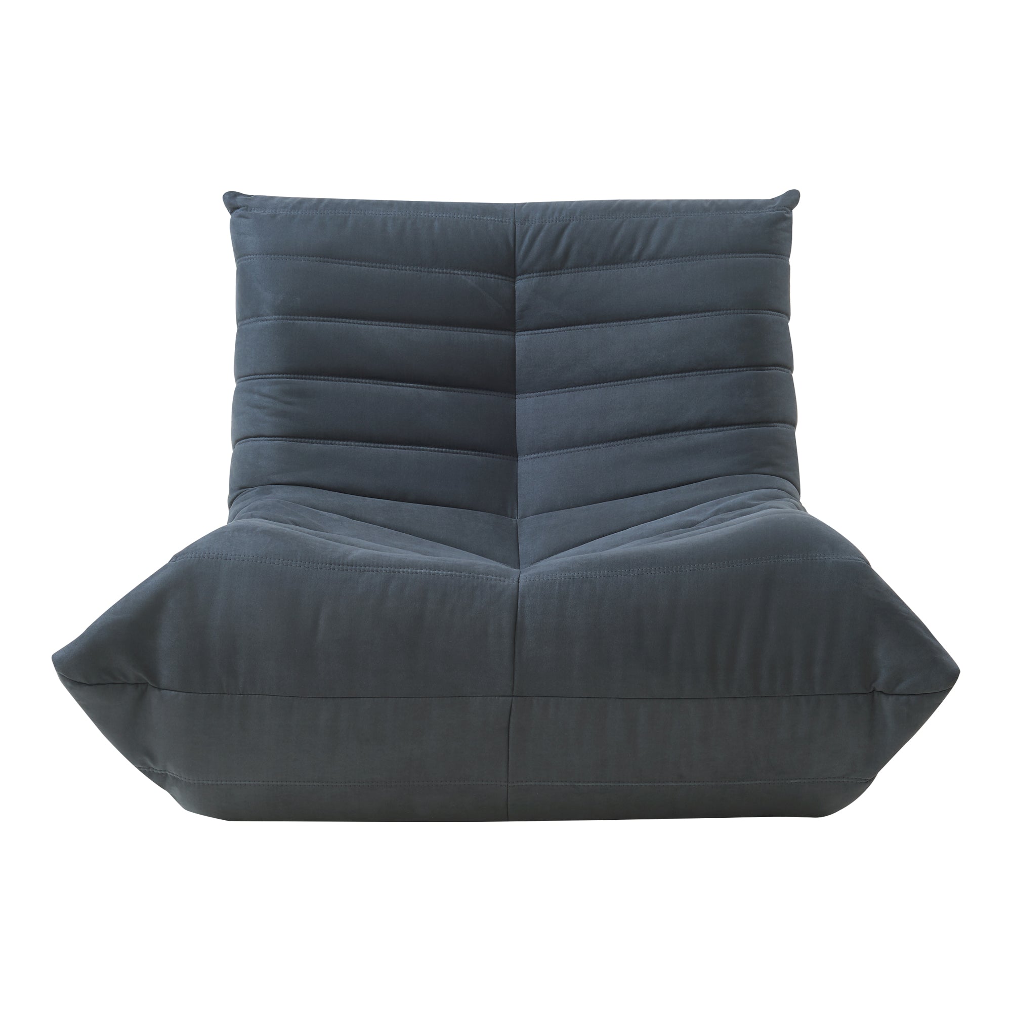 Poltrona Bassa Imbottita Kodsø con Rivestimento in Microfibra 75x90x100 cm - Nero [en.casa]