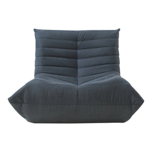 Poltrona Bassa Imbottita Kodsø con Rivestimento in Microfibra 75x90x100 cm - Nero [en.casa]