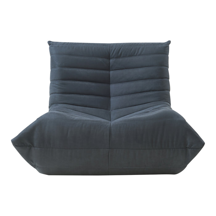 Poltrona Bassa Imbottita Kodsø con Rivestimento in Microfibra 75x90x100 cm - Nero [en.casa]