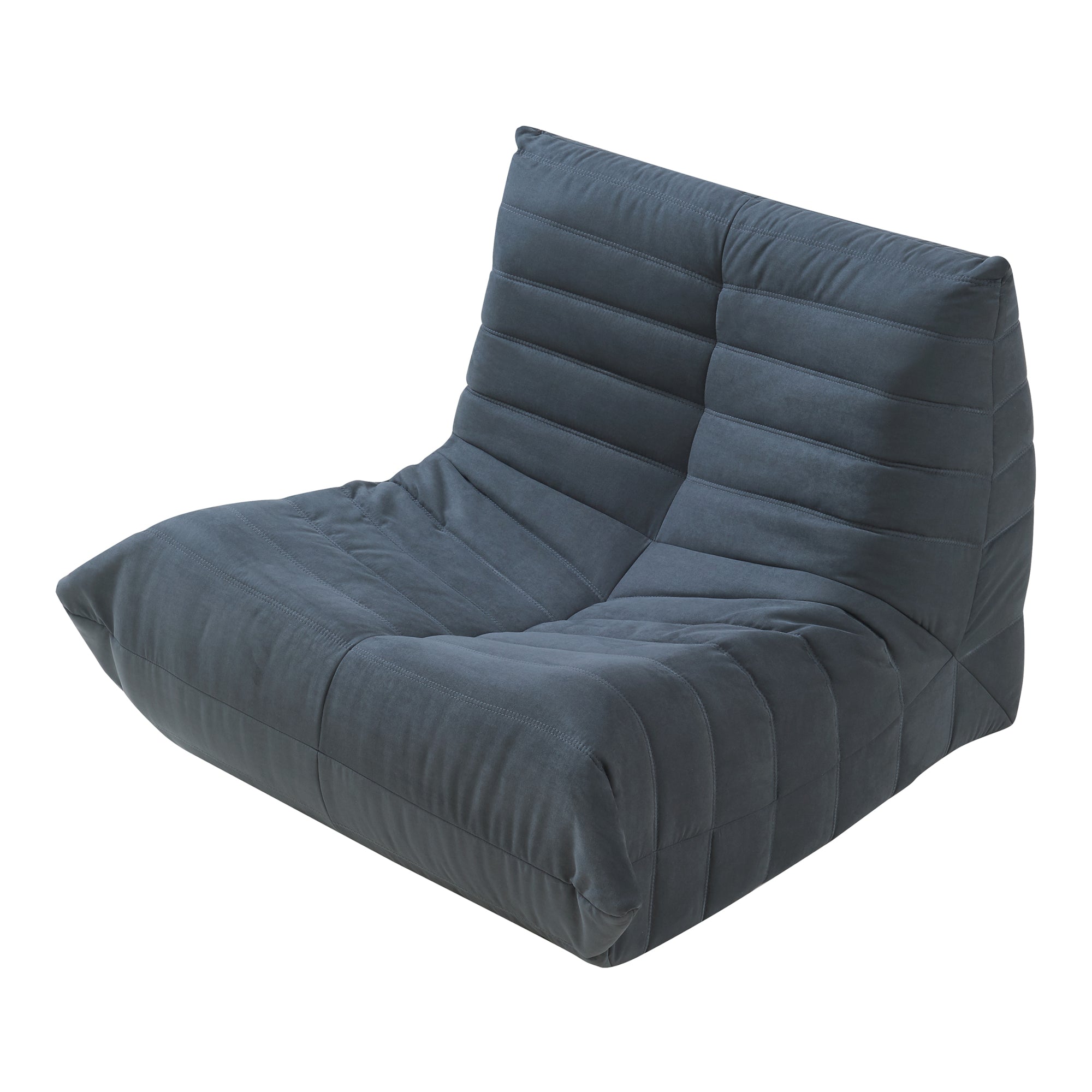 Poltrona Bassa Imbottita Kodsø con Rivestimento in Microfibra 75x90x100 cm - Nero [en.casa]