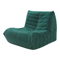 Poltrona Bassa Imbottita Kodsø con Rivestimento in Velluto a Coste 75x90x100 cm - Verde [en.casa]