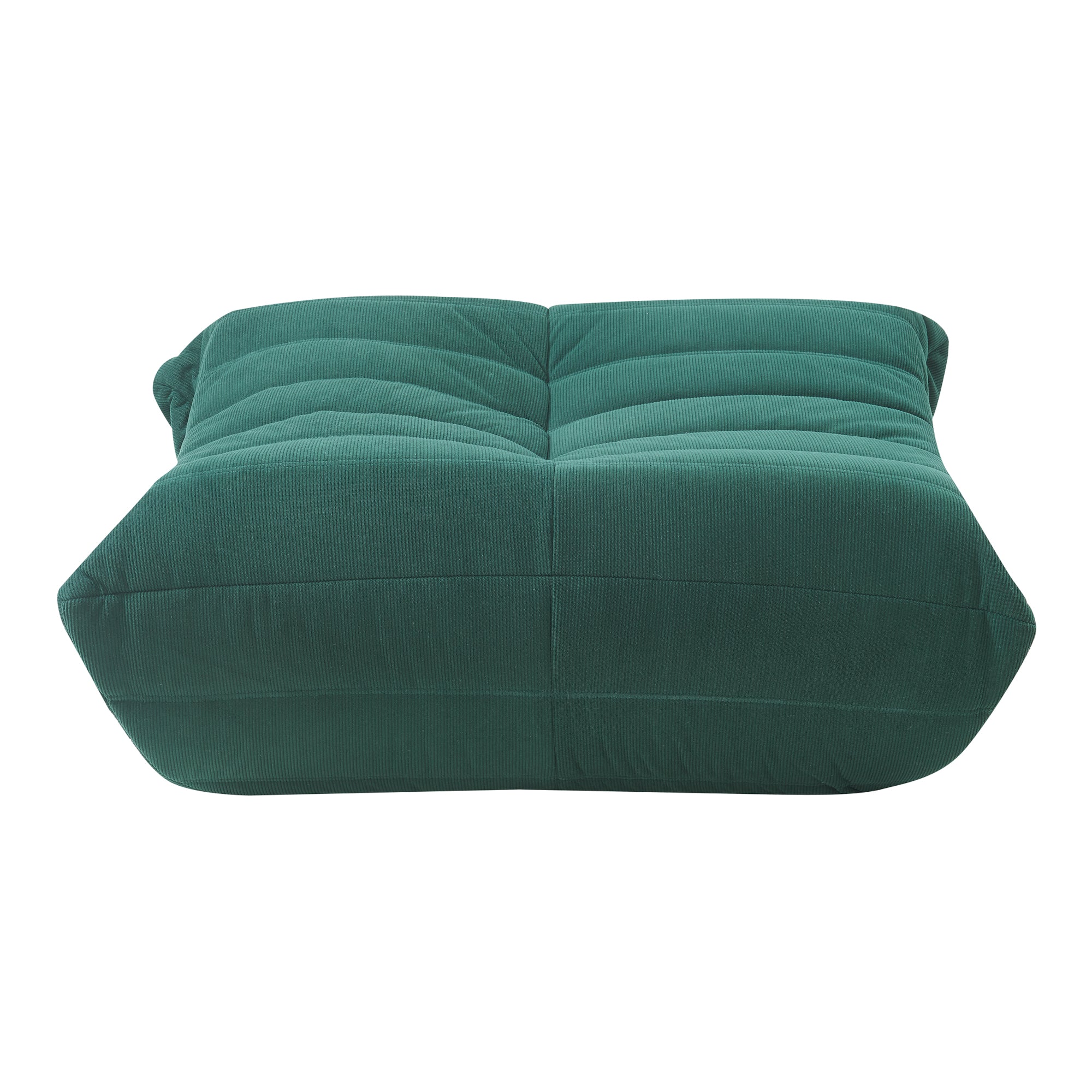 Pouf Poggiapiedi Kodsø Imbottito in Velluto a Coste 35x80x65 cm - Verde [en.casa]