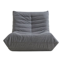 Poltrona Bassa Imbottita Kodsø con Rivestimento in Velluto a Coste 75x90x100 cm - Grigio [en.casa]