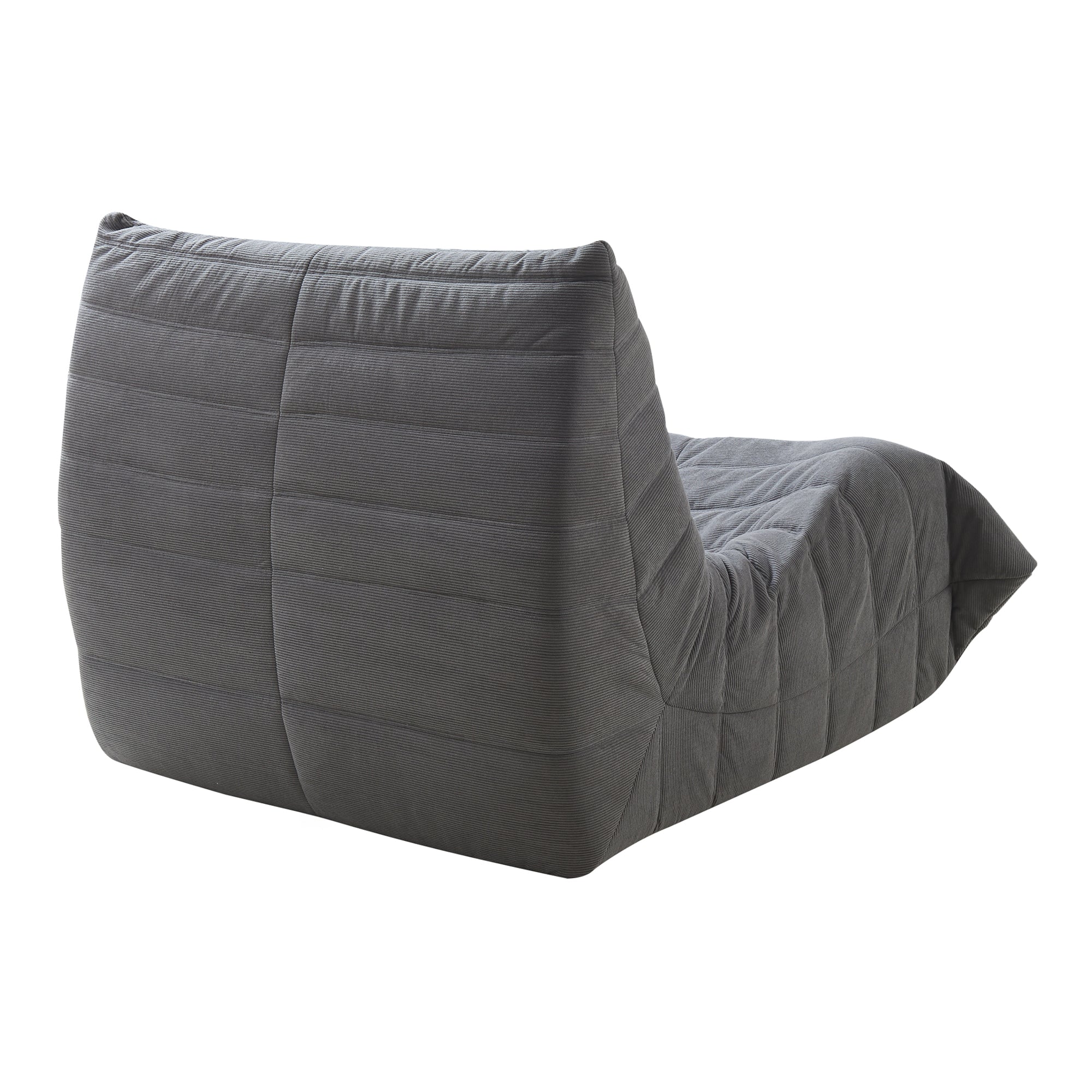 Poltrona Bassa Imbottita Kodsø con Rivestimento in Velluto a Coste 75x90x100 cm - Grigio [en.casa]