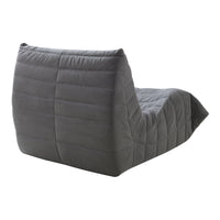 Poltrona Bassa Imbottita Kodsø con Rivestimento in Velluto a Coste 75x90x100 cm - Grigio [en.casa]