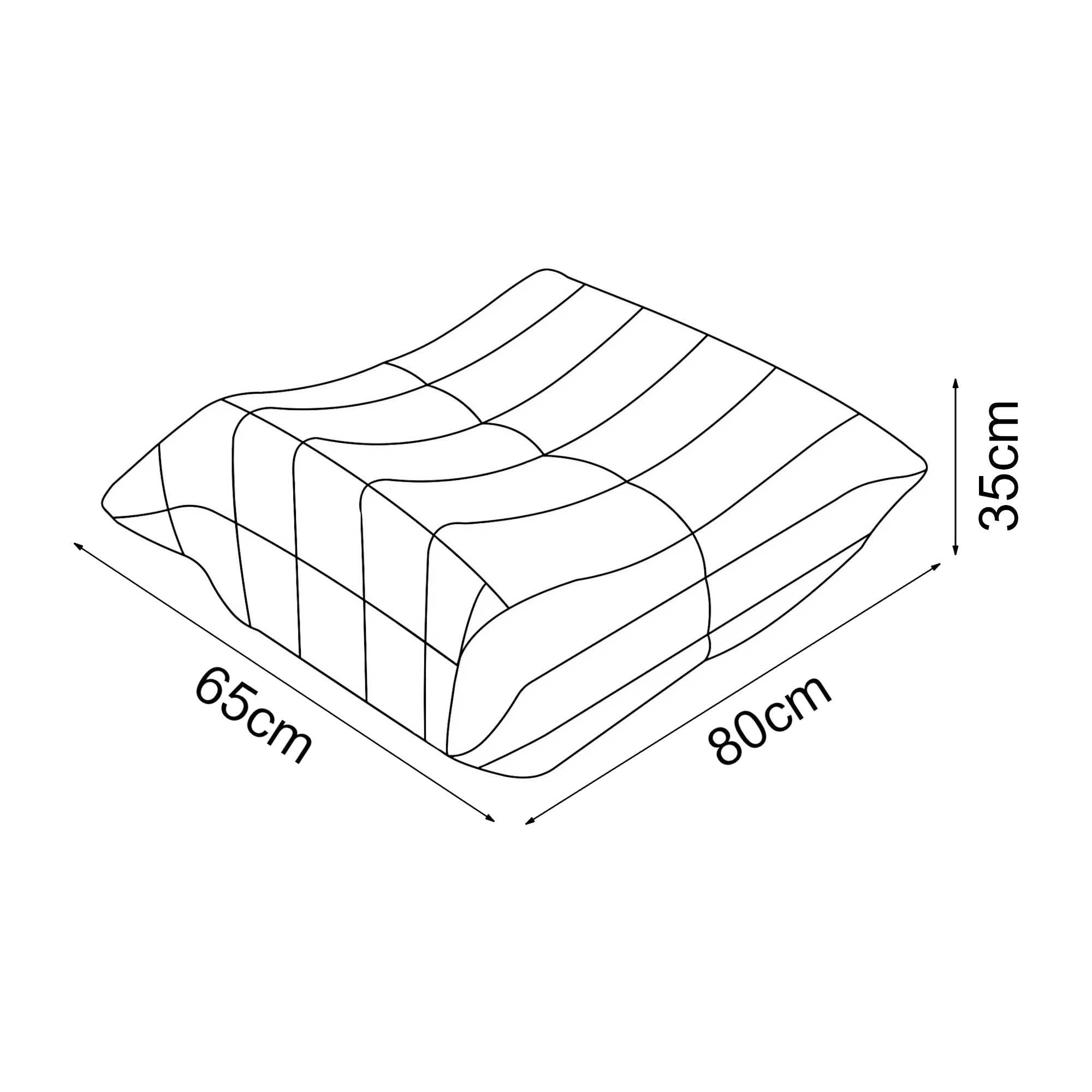 Pouf Poggiapiedi Kodsø Imbottito in Velluto a Coste 35x80x65 cm - Grigio [en.casa]