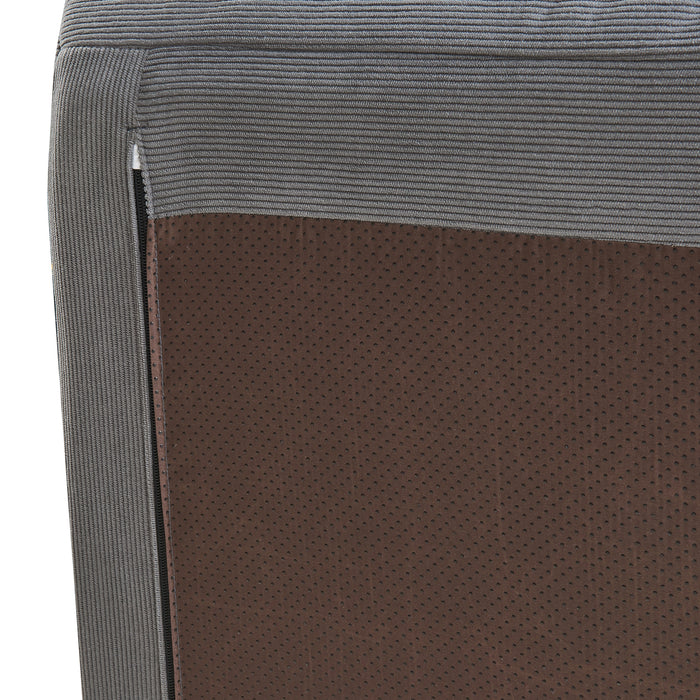 Pouf Poggiapiedi Kodsø Imbottito in Velluto a Coste 35x80x65 cm - Grigio [en.casa]