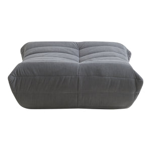 Pouf Poggiapiedi Kodsø Imbottito in Velluto a Coste 35x80x65 cm - Grigio [en.casa]