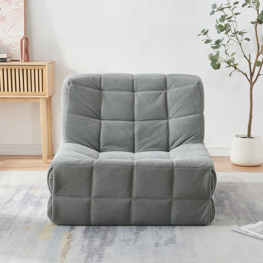 Poltrona Bassa Imbottita Koskyvn Senza Braccioli 75 x 90 x 100 cm - Grigio [en.casa]