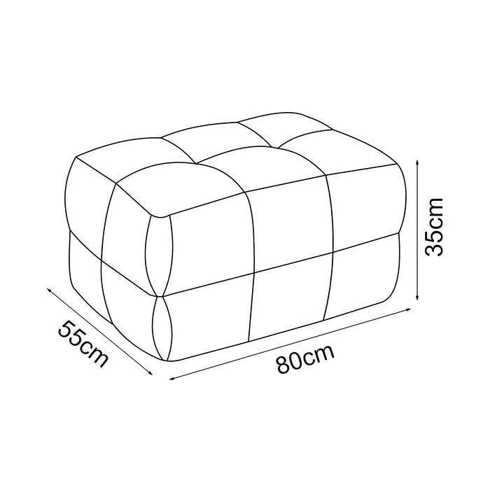 Pouf Poggiapiedi Koskyvn Imbottito 35 x 80 x 55 cm - Grigio [en.casa]