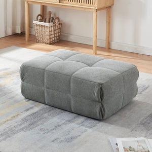 Pouf Poggiapiedi Koskyvn Imbottito 35 x 80 x 55 cm - Grigio [en.casa]