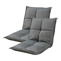 Set di 2 Sedie da Pavimento Deinze con Schienale Regolabile - Grigio Scuro [en.casa]