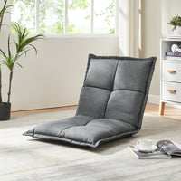 Set di 2 Sedie da Pavimento Deinze con Schienale Regolabile - Grigio Scuro [en.casa]