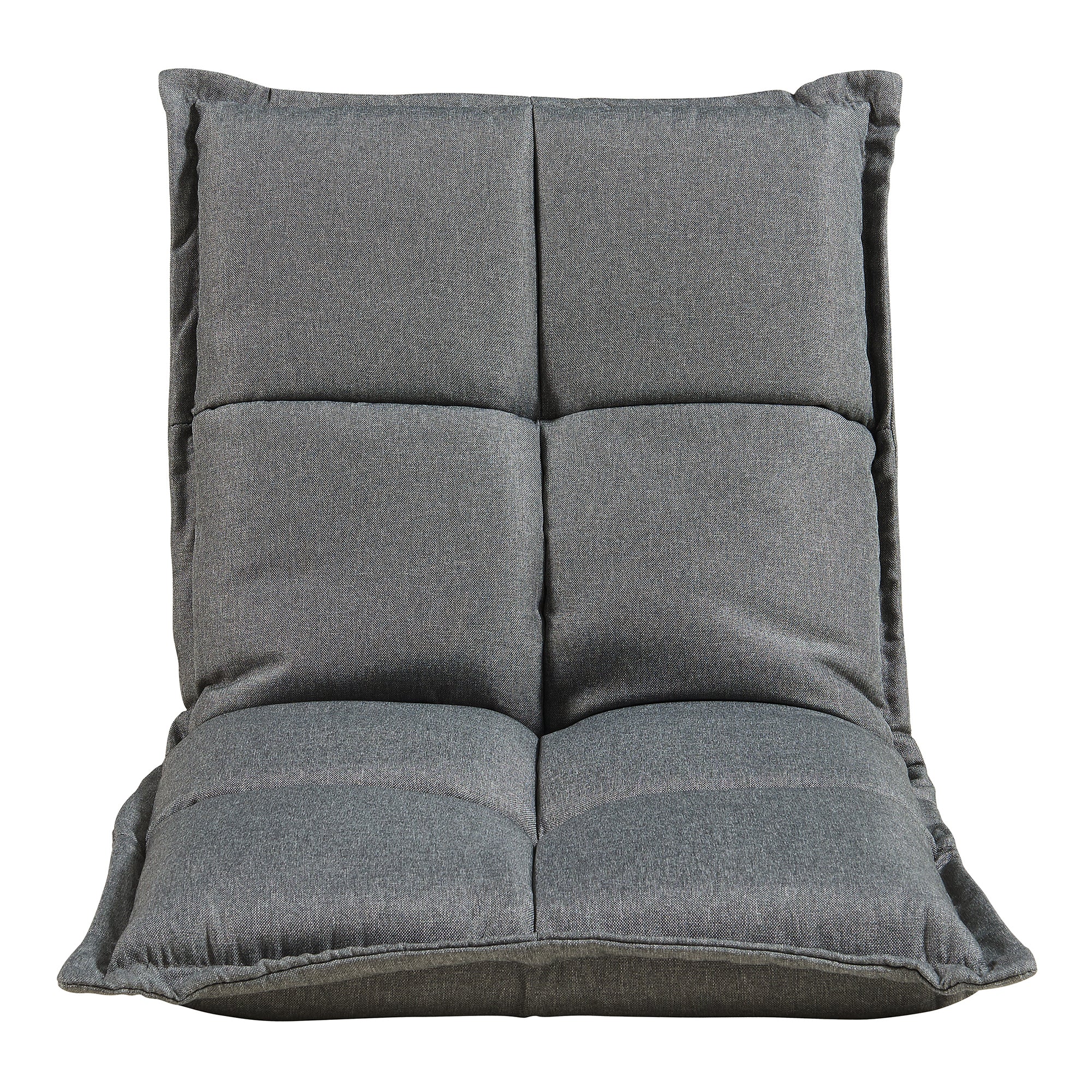 Set di 2 Sedie da Pavimento Deinze con Schienale Regolabile - Grigio Scuro [en.casa]