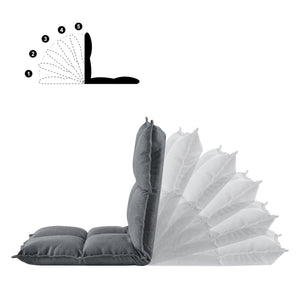 Set di 2 Sedie da Pavimento Deinze con Schienale Regolabile - Grigio Scuro [en.casa]