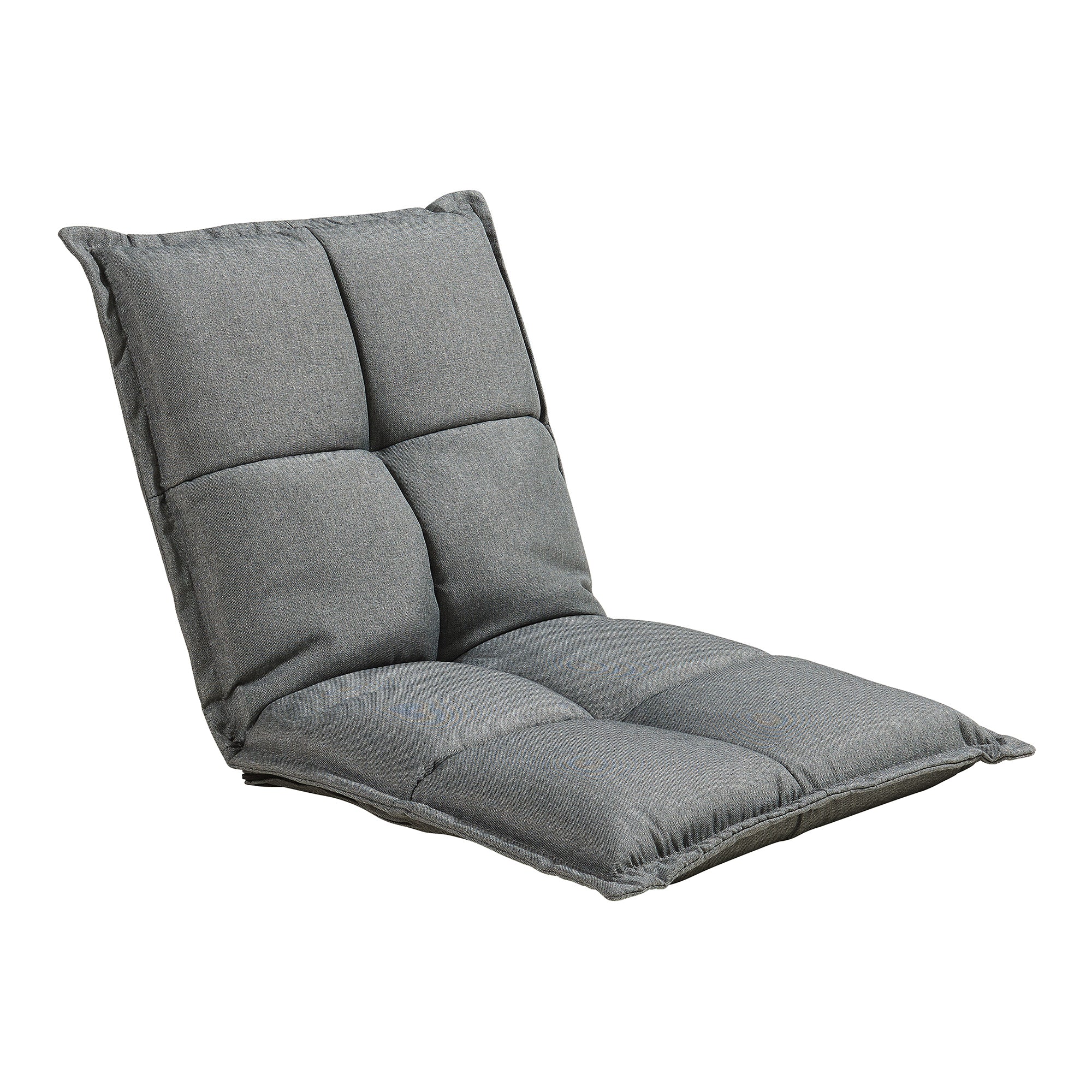 Set di 2 Sedie da Pavimento Deinze con Schienale Regolabile - Grigio Scuro [en.casa]