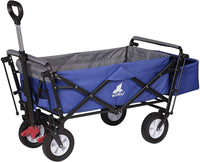 Carrello da giardino a 4 ruote con freno e tettuccio removibile blu 19_0001003