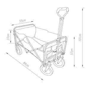 Carrello di Trasporto a Mano Stenlille Vagone Pieghevole da Spiaggia - Nero pro.tec